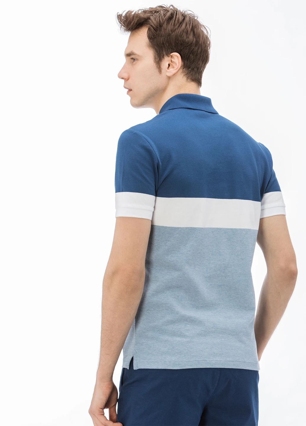 Голубой футболка-поло для мужчин Lacoste меланжевая