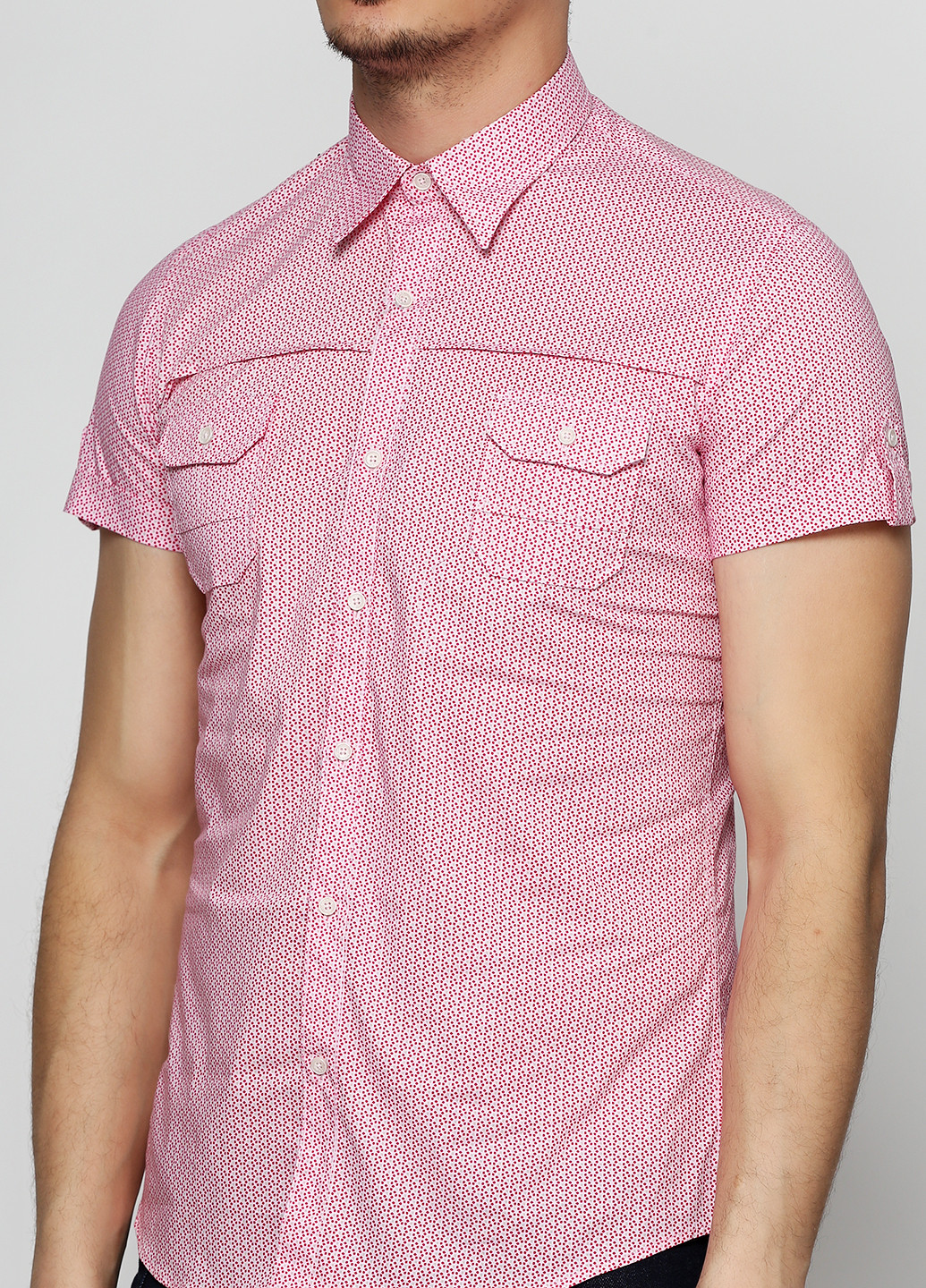 Розовая кэжуал рубашка с рисунком Sorbino с коротким рукавом