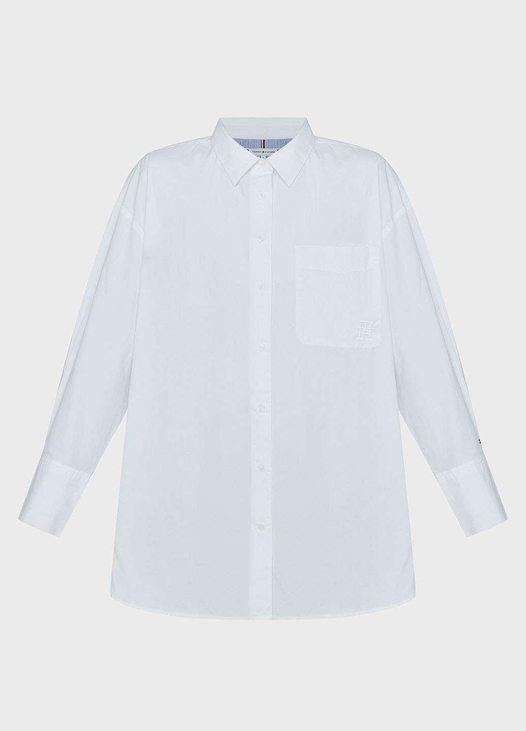 Белая классическая рубашка однотонная Tommy Hilfiger