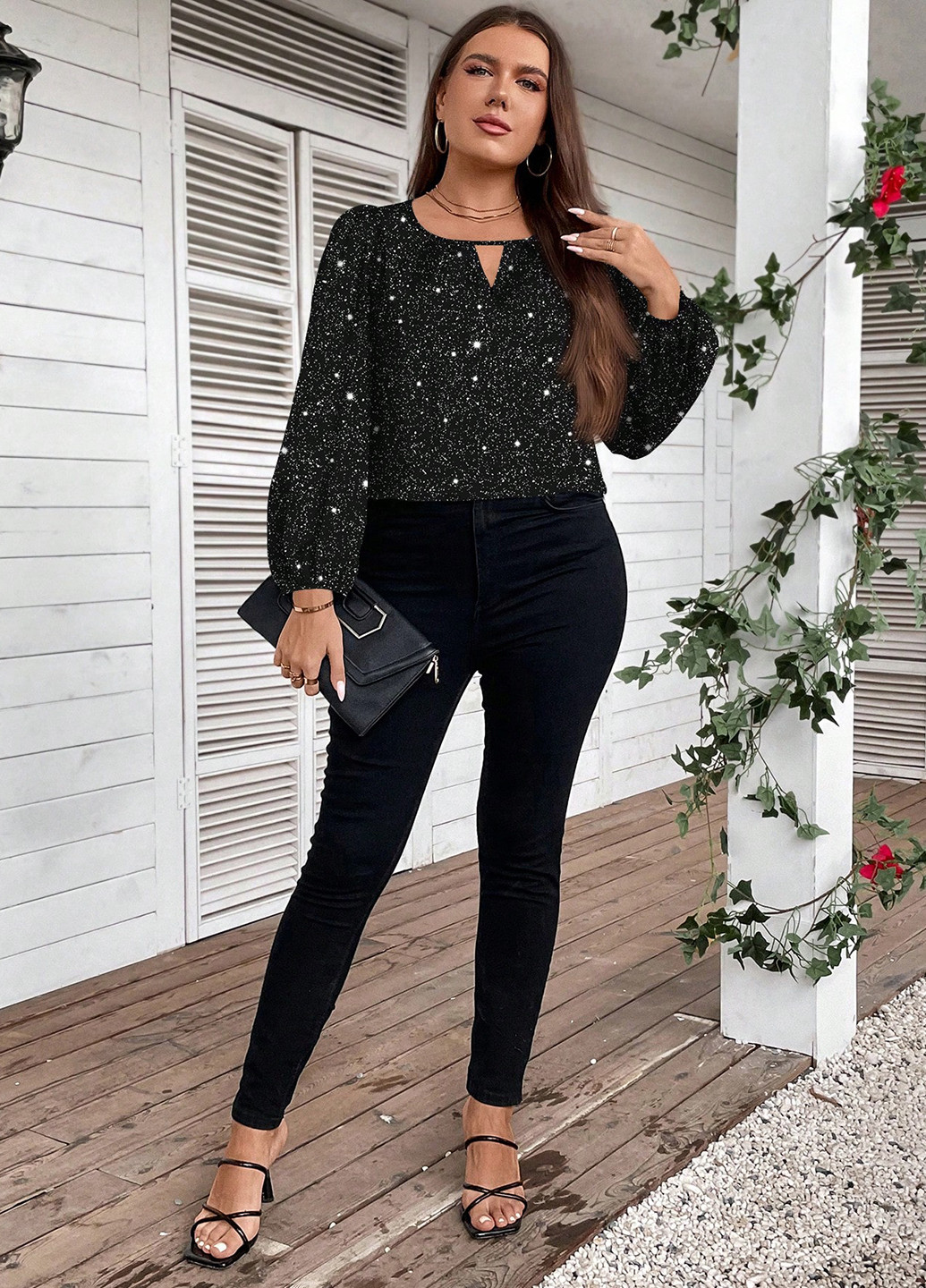 Чёрная блуза SHEIN