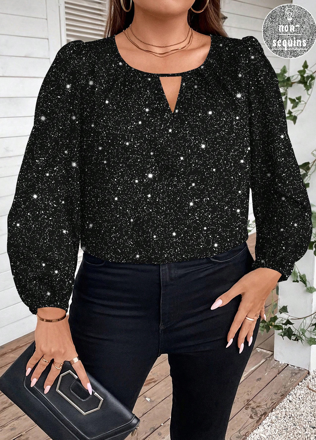 Чёрная блуза SHEIN