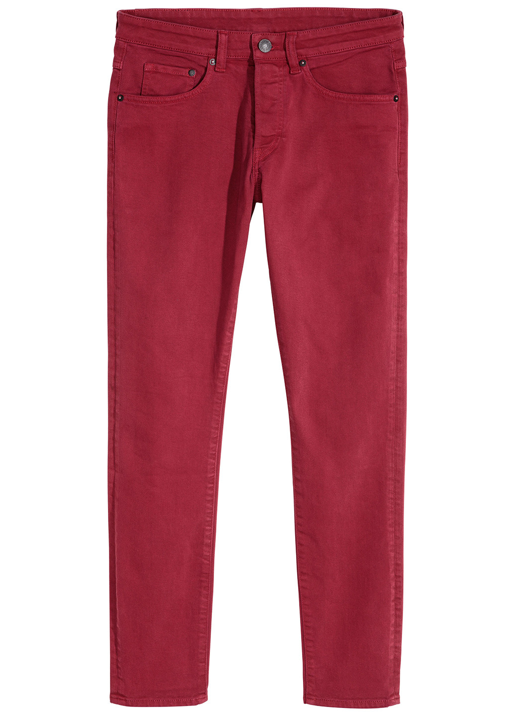 Джинси H&M завужені однотонні темно-червоні джинсові