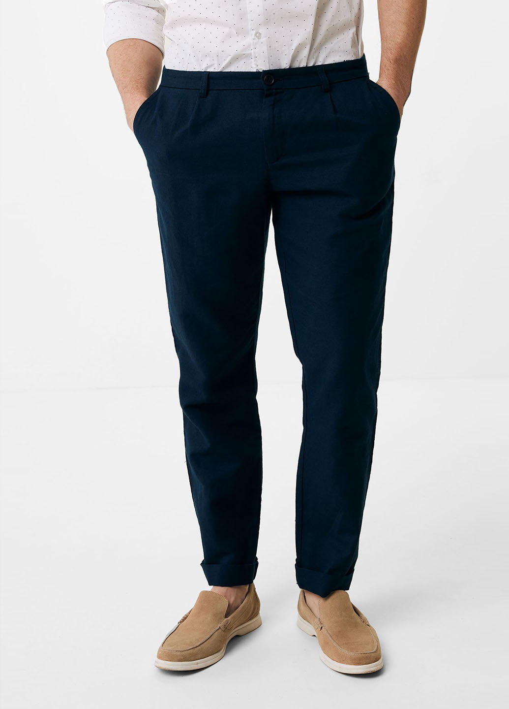 Темно-синие кэжуал летние прямые брюки Mexx