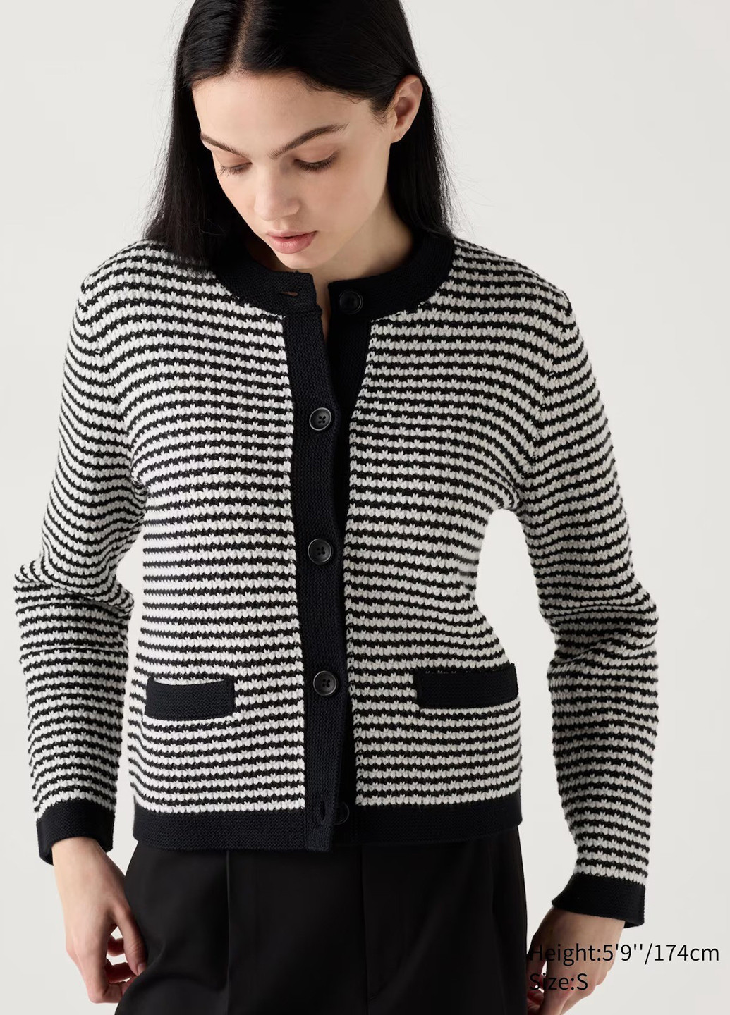 Черно-белый демисезонный кардиган Uniqlo