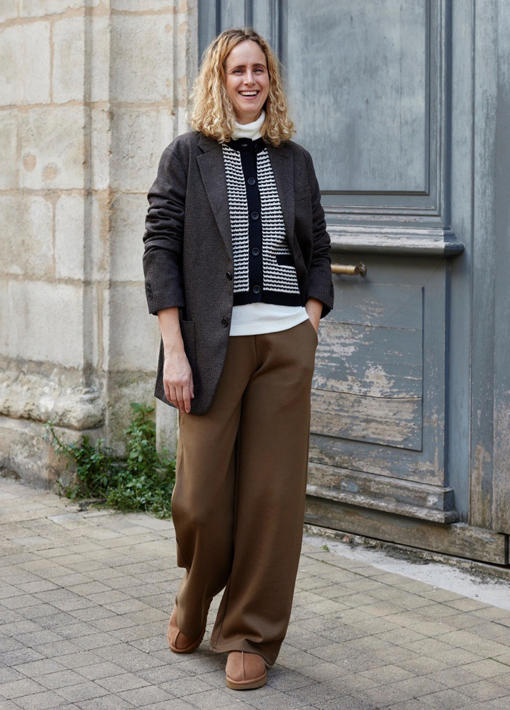 Черно-белый демисезонный кардиган Uniqlo