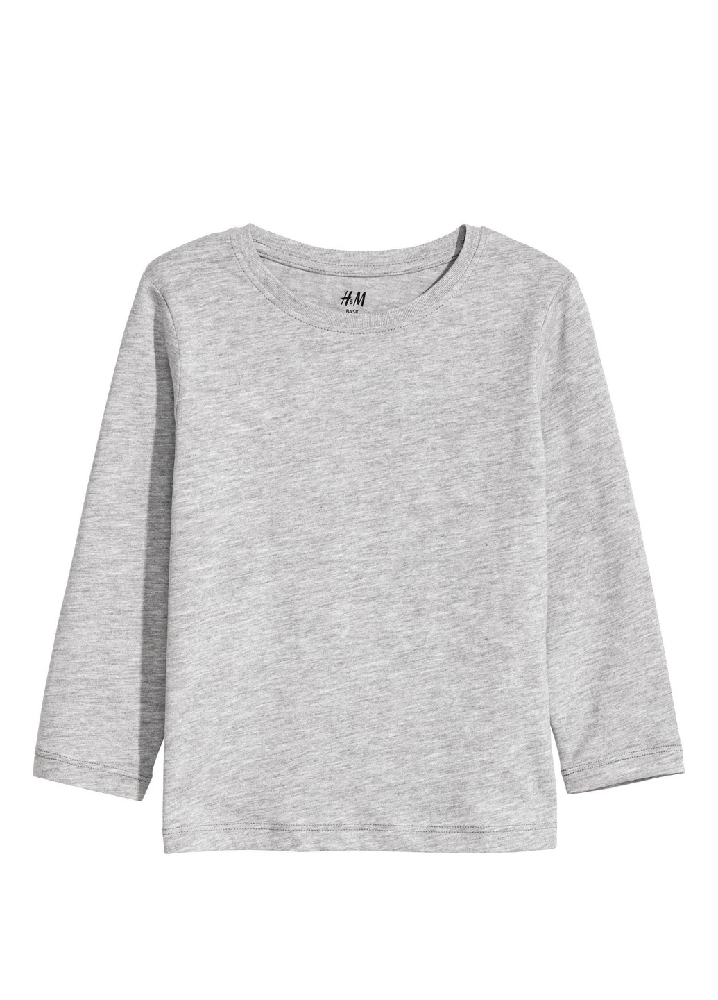 Лонгслів,меланж-сірий, H&M Basic (255192739)