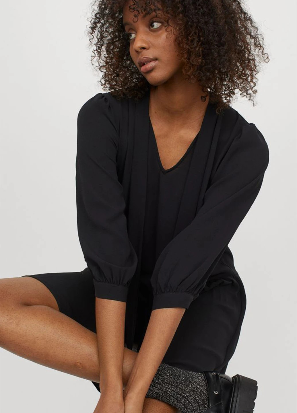 Чорна кежуал сукня H&M однотонна