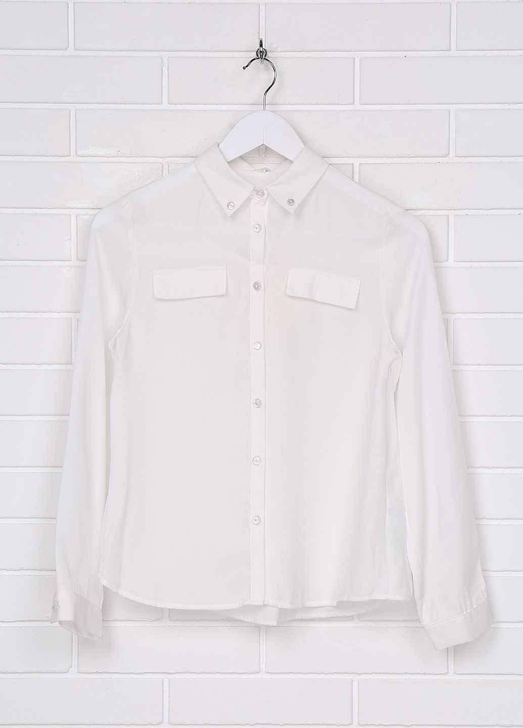 Белая однотонная блузка To Be Too демисезонная