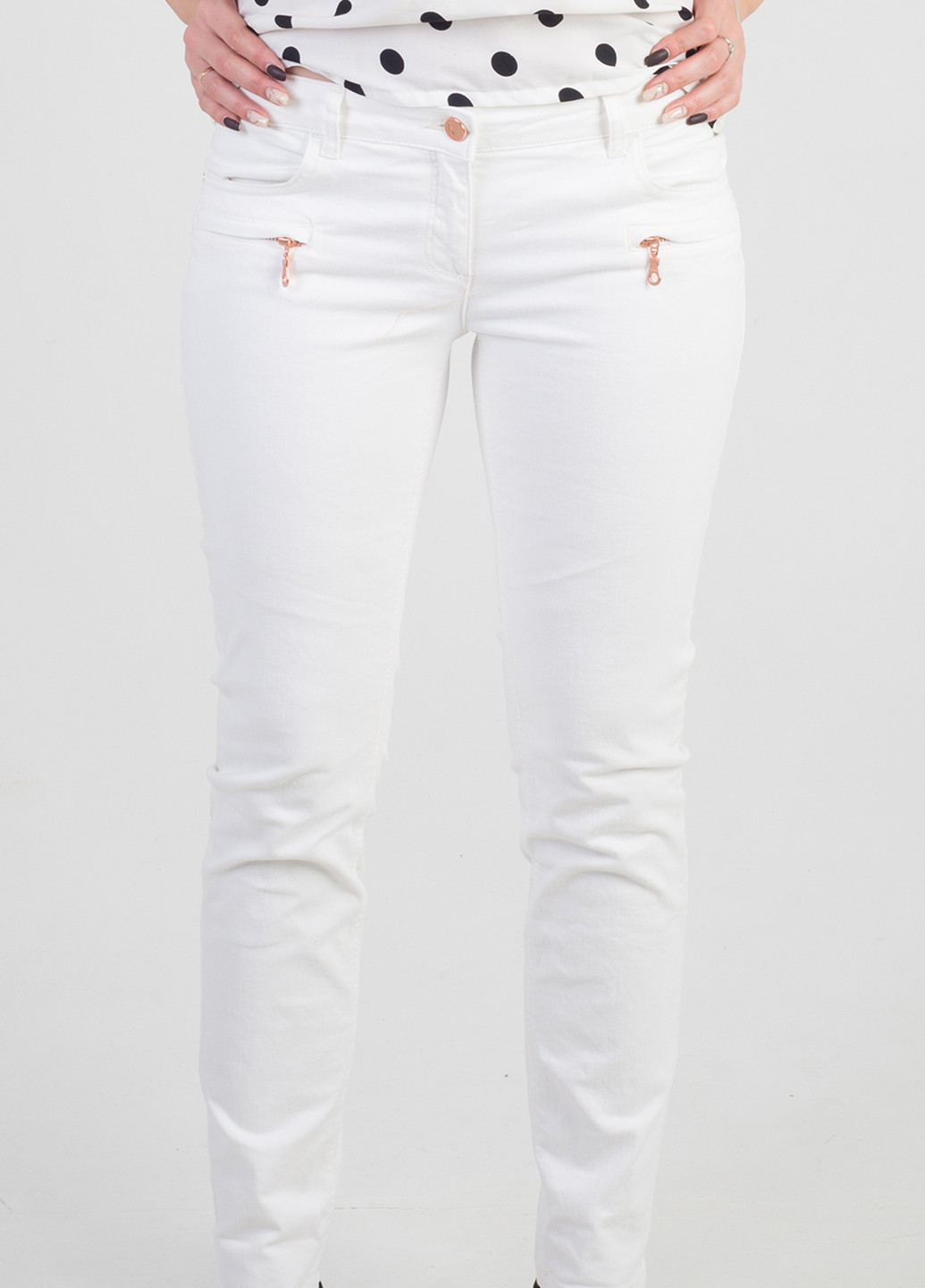Белые кэжуал демисезонные брюки Kookai
