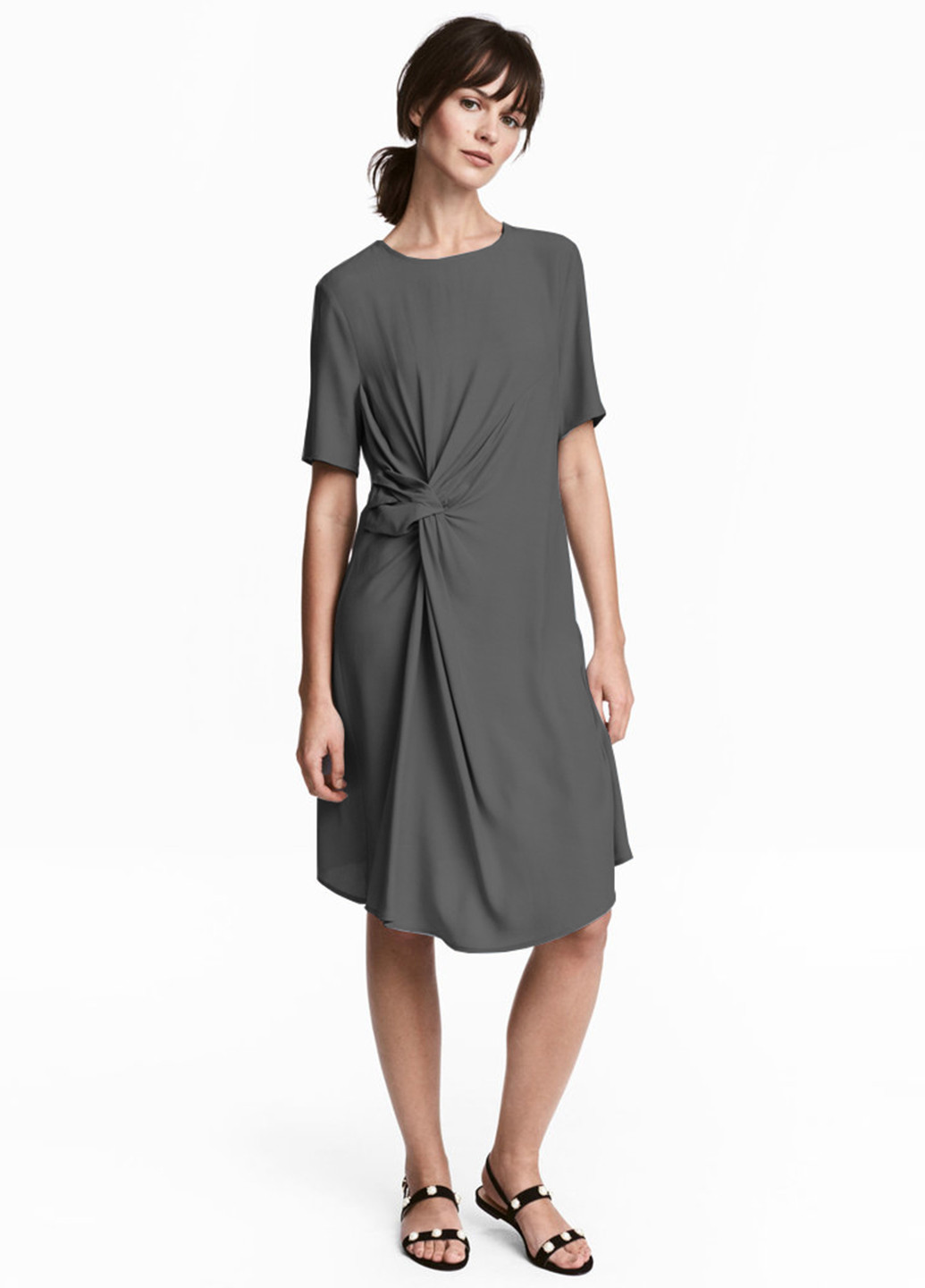 Темно-сіра кежуал плаття, сукня а-силует H&M