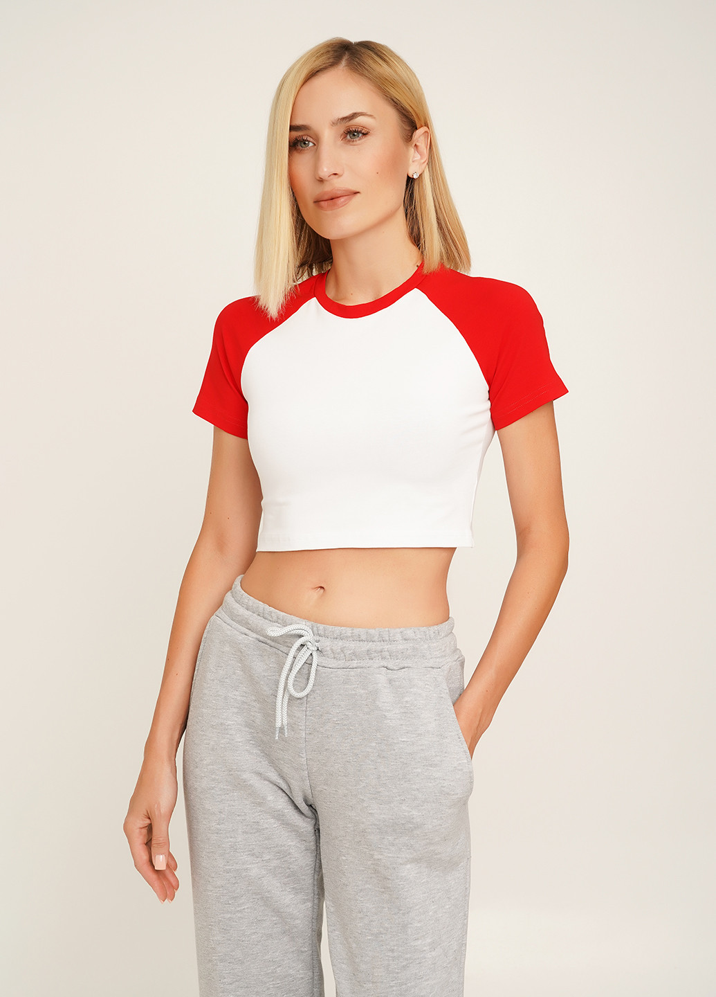 Топ реглан с красным рукавом KASTA design (297642353)