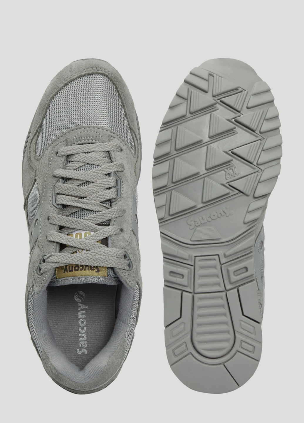 Серые всесезонные серые кроссовки shadow 5000 из текстиля и замши Saucony