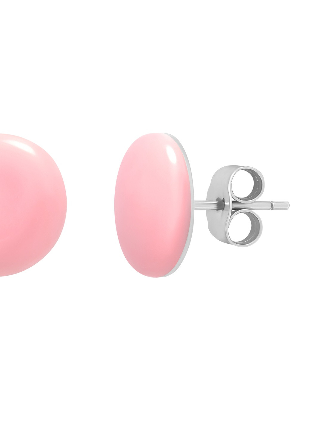 Серьги пуговки светло-розовая эмаль Zarina (254251924)