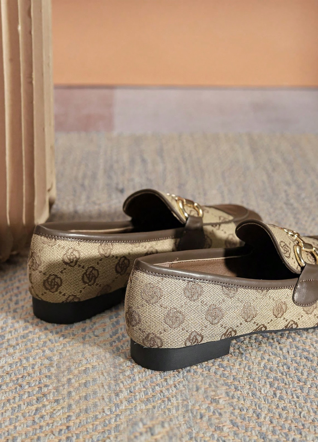 SHEIN Туфлі лофери коричневий з штучна шкіра, текстиль, китай — демісезон (331110020)