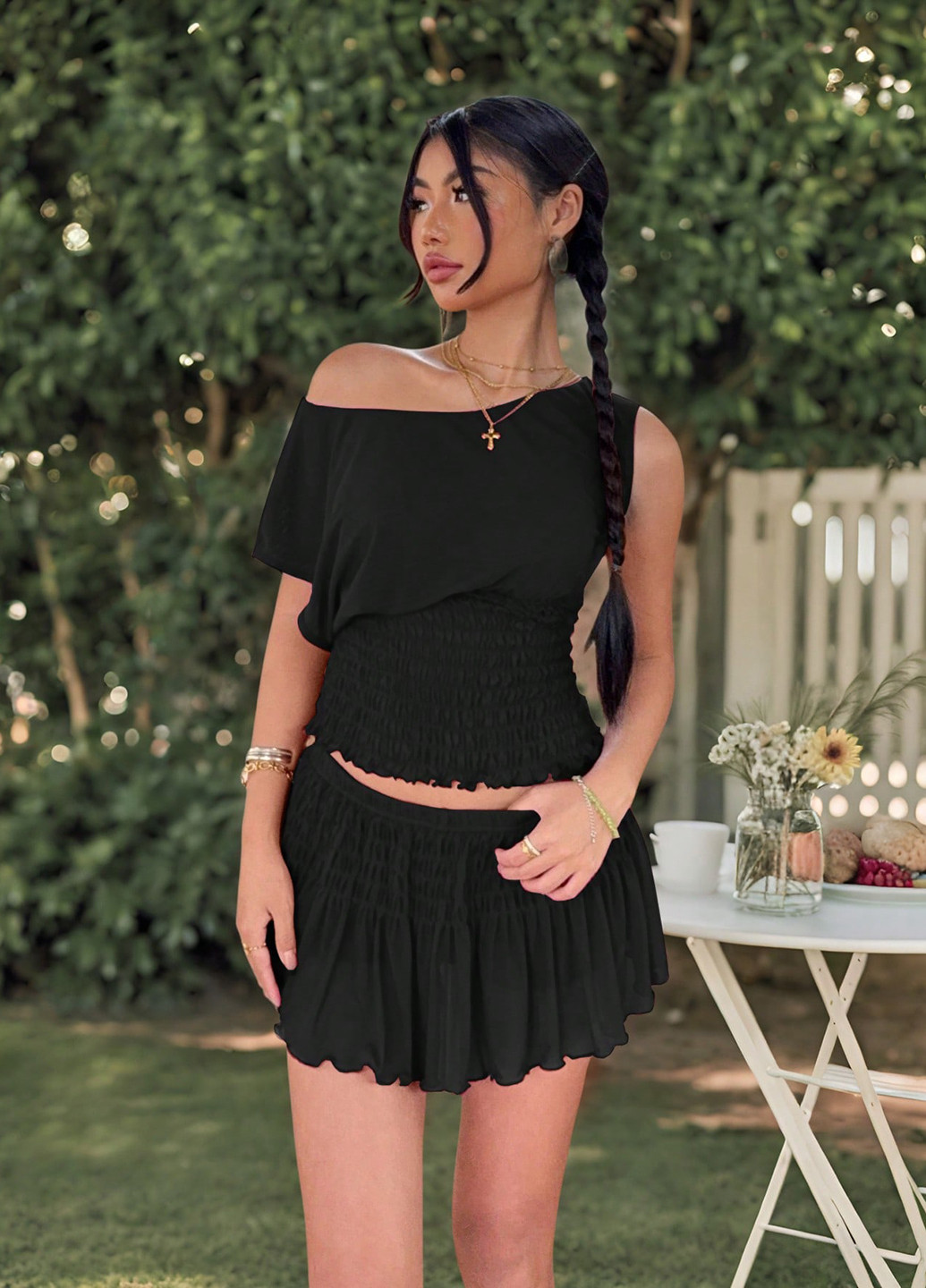 Костюм (футболка, спідниця) SHEIN (366090891)