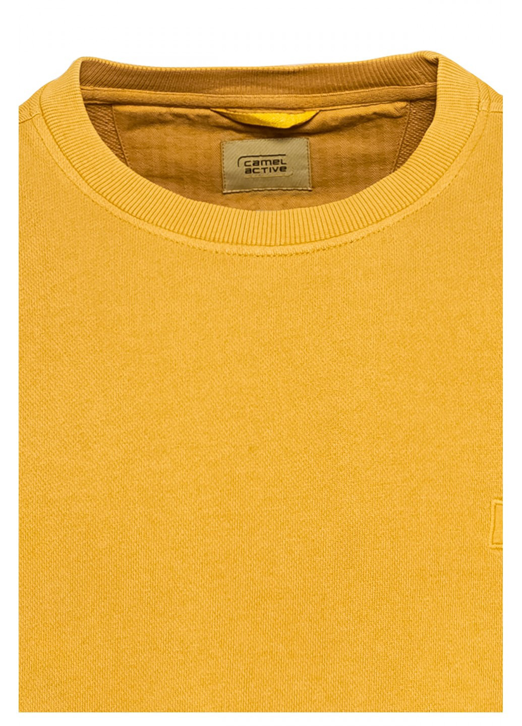 Свитшот Camel Active - Прямой крой однотонный желтый кэжуал хлопок, футер - (256010763)