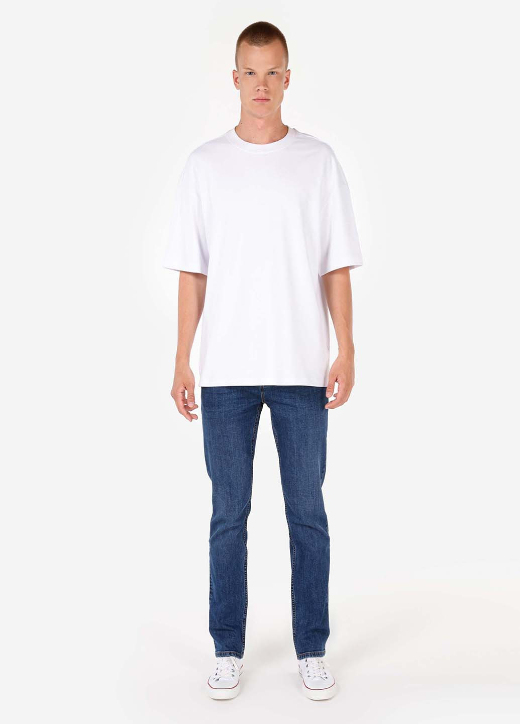 Синие демисезонные зауженные джинсы Colin's