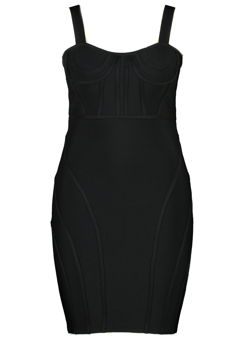 Черное кэжуал платье футляр, с корсетом Boohoo однотонное