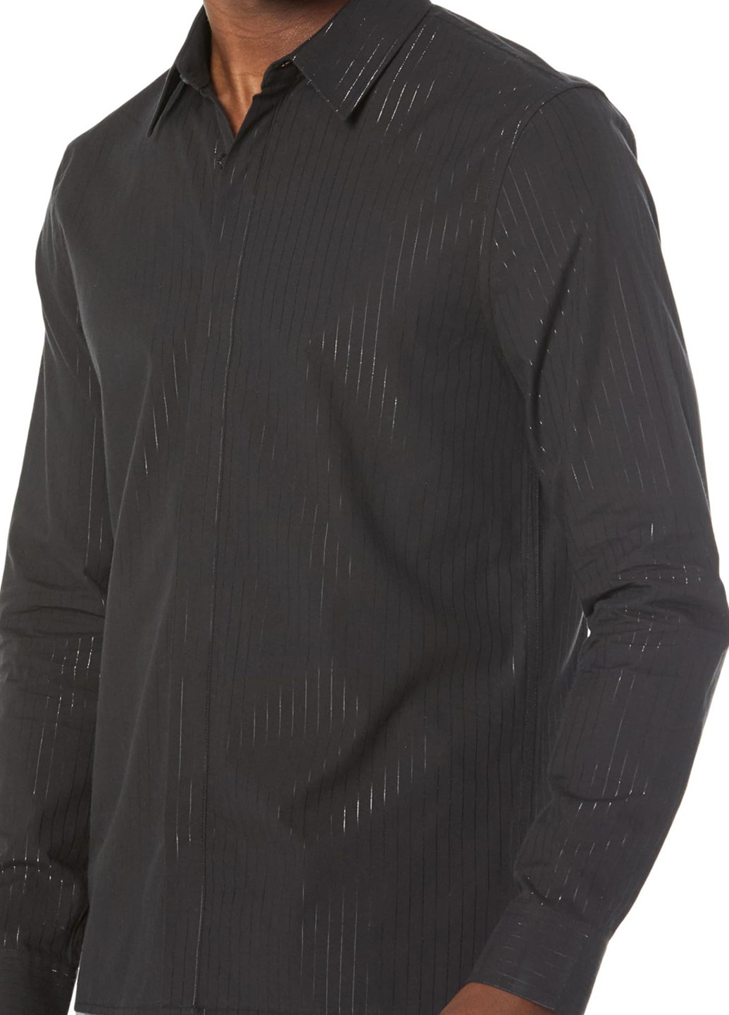 Черная кэжуал рубашка в полоску Guess