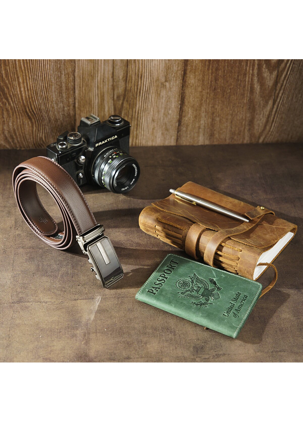 Мужской кожаный ремень 115х3 см Vintage (229460814)