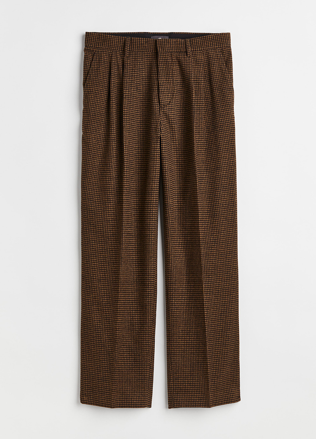 Темно-коричневые кэжуал демисезонные прямые брюки H&M