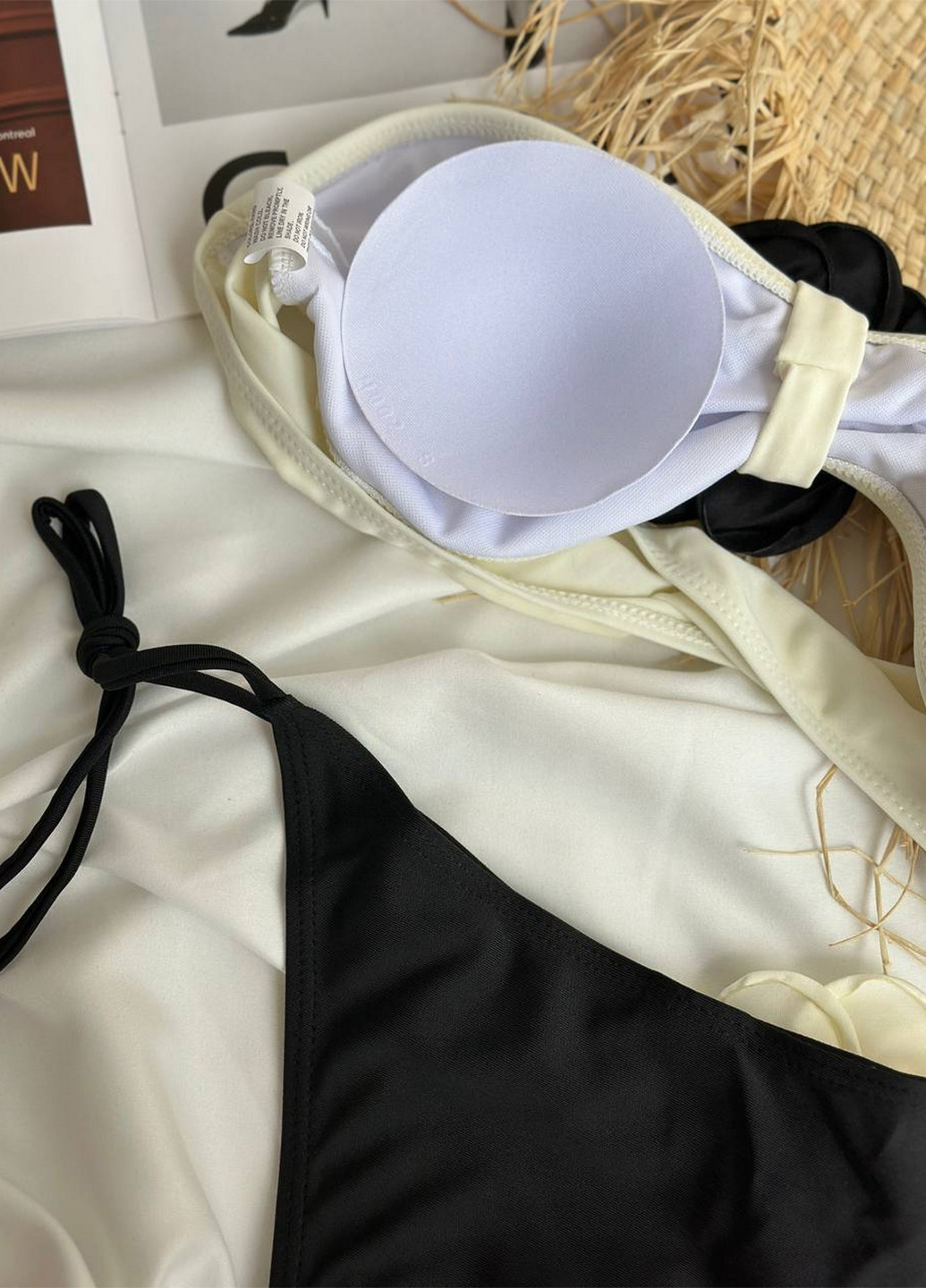 Комбинированный летний раздельный купальник (лиф, трусики) бандо, раздельный NOVA VEGA