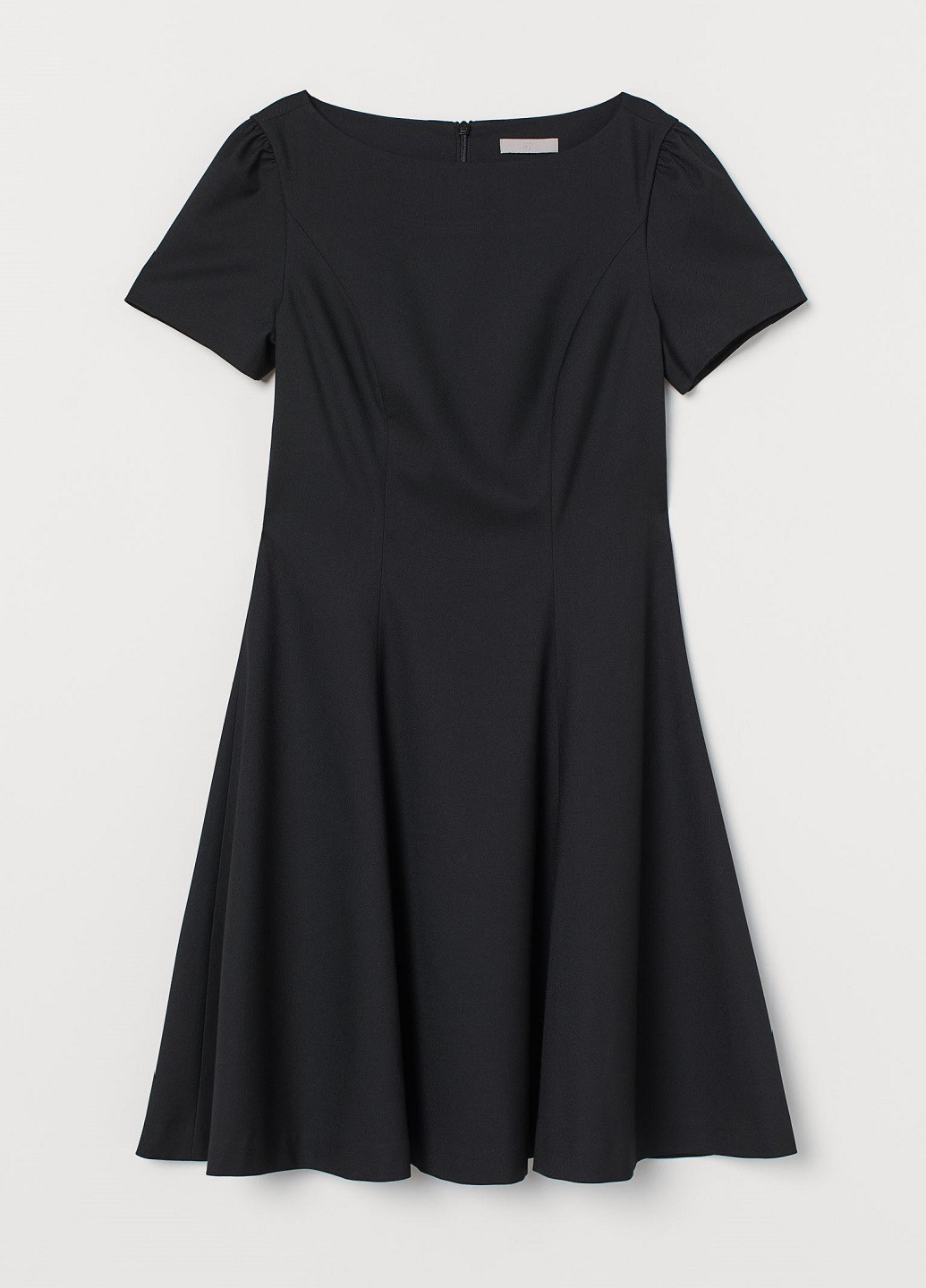 Чорна коктейльна сукня з пишним рукавом H&M однотонна