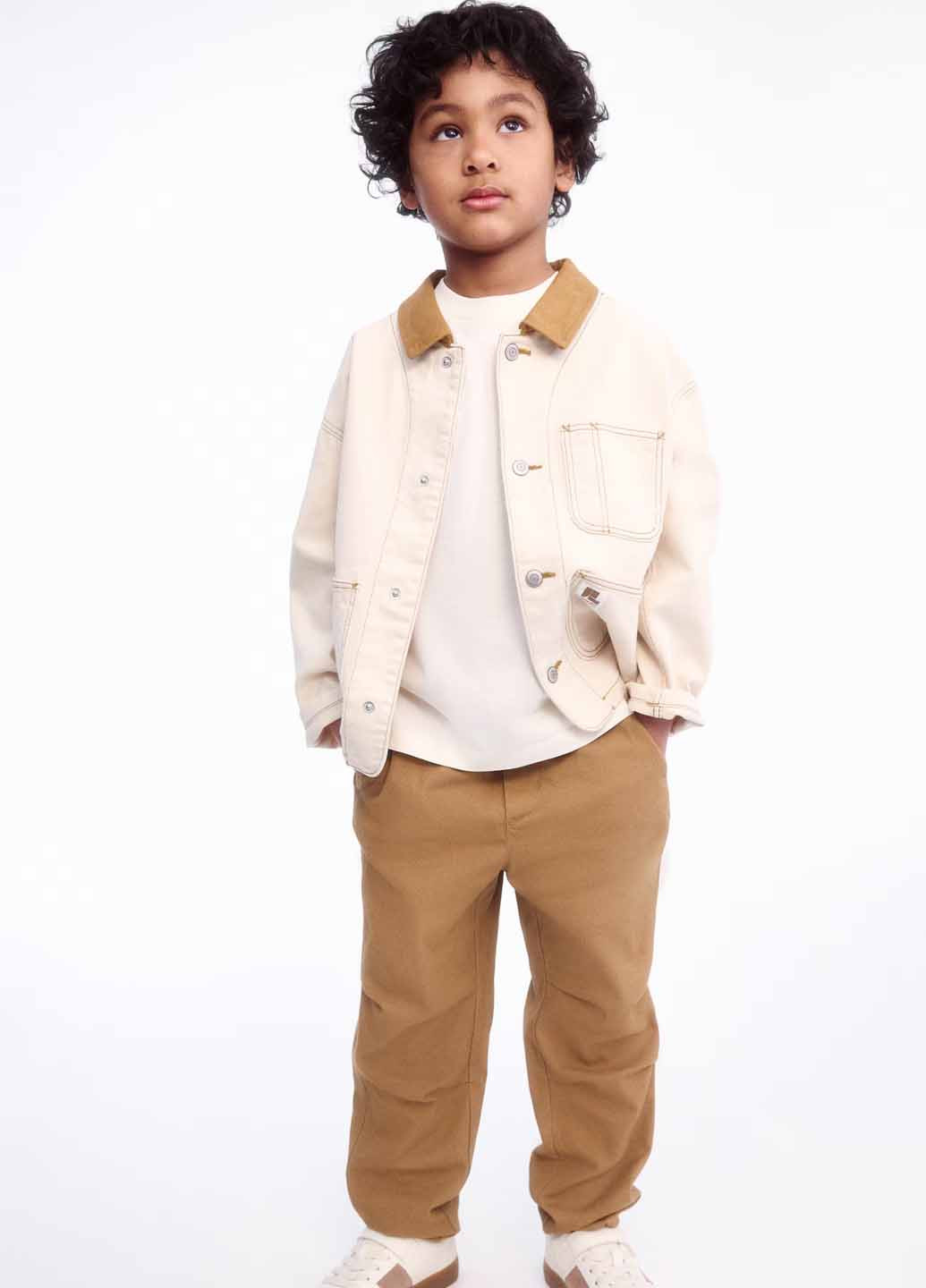 Темно-бежевые кэжуал демисезонные брюки джоггеры H&M