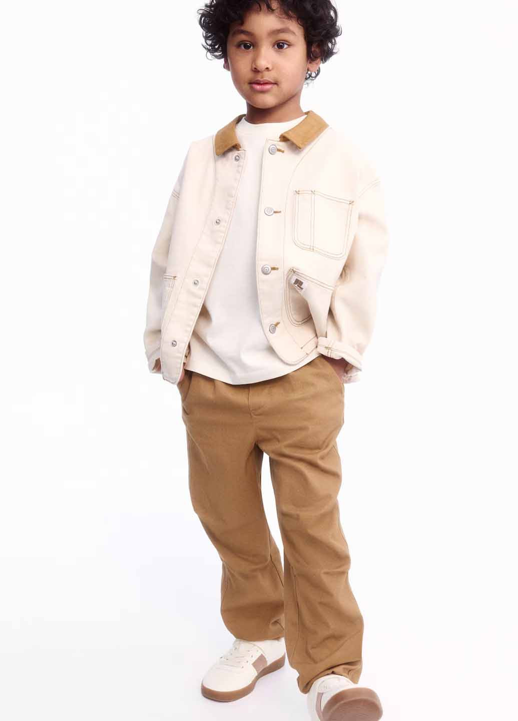 Темно-бежевые кэжуал демисезонные брюки джоггеры H&M