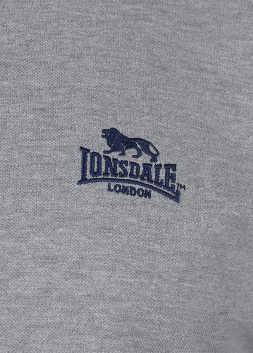 Серая футболка-поло для мужчин Lonsdale с логотипом