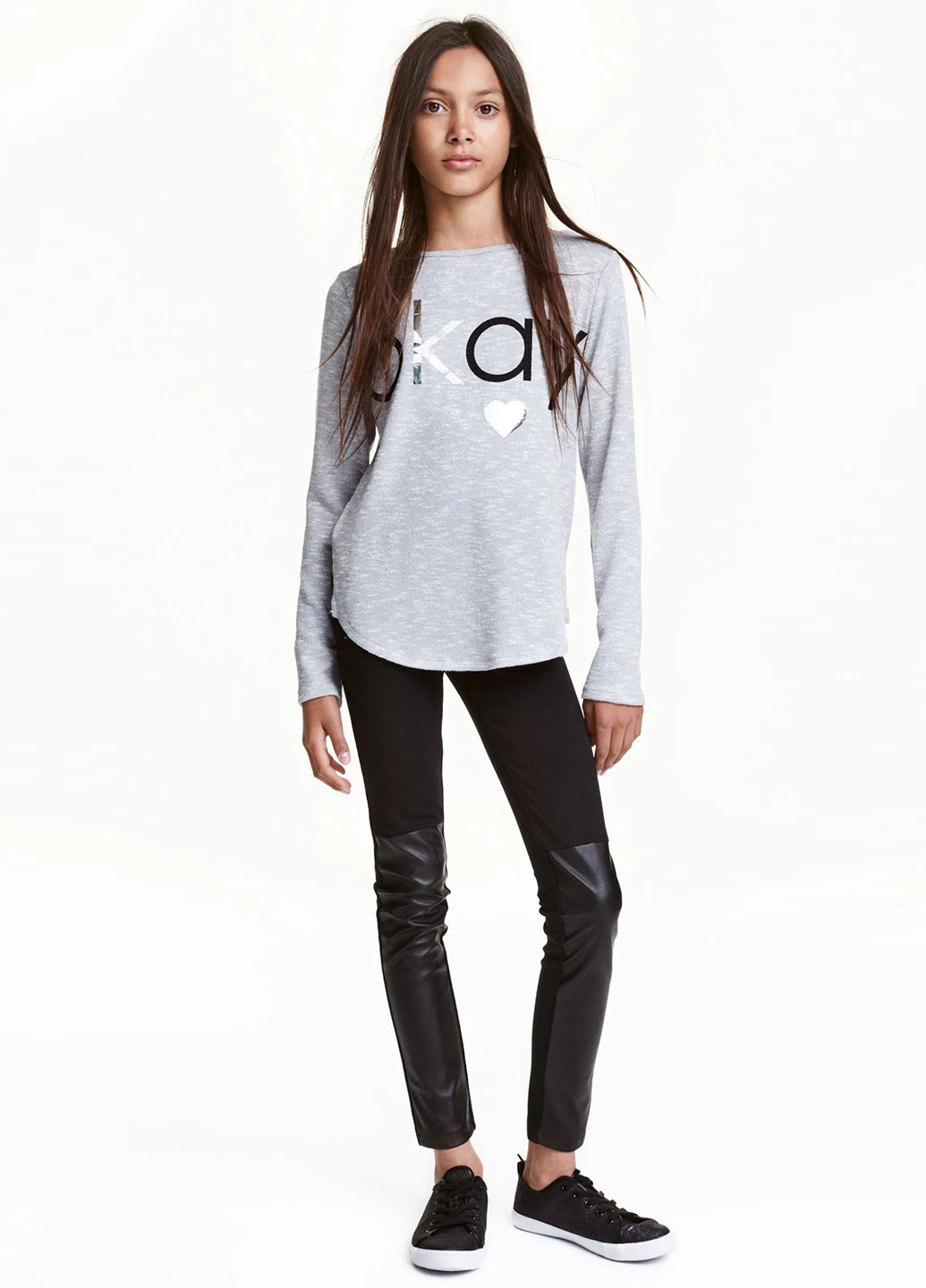 Черные демисезонные леггинсы H&M