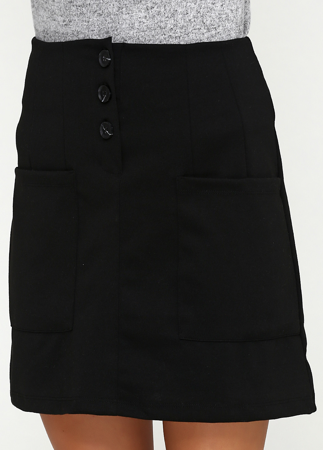 Черная кэжуал однотонная юбка DeFacto мини