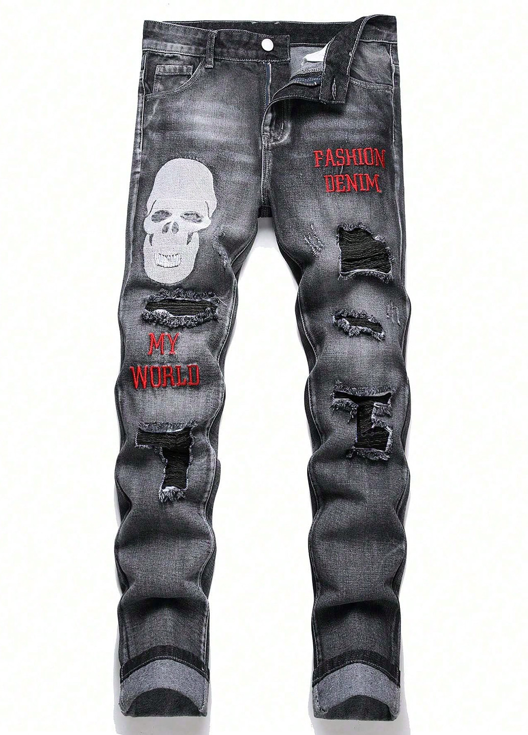 Темно-серые демисезонные джинсы SHEIN