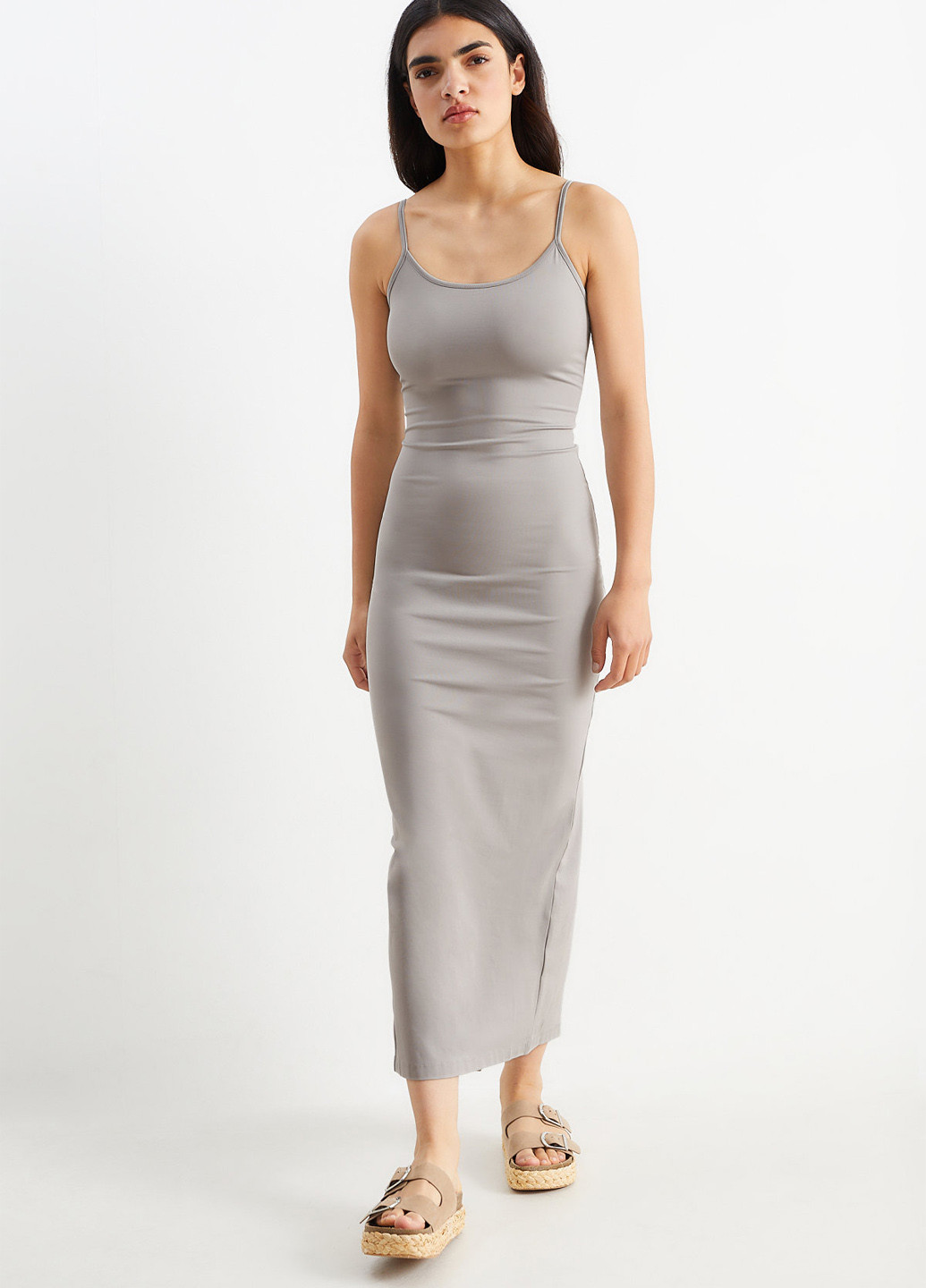 Сіра кежуал сукня сукня-майка C&A однотонна