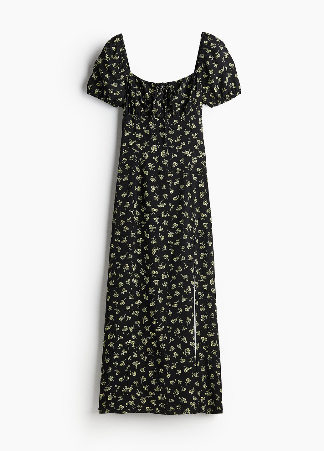 Черное кэжуал платье в стиле ампир H&M с цветочным принтом
