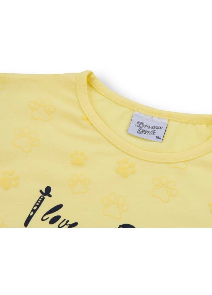 Синій літній костюм десткий з лапками (8697-110g-yellow) Breeze