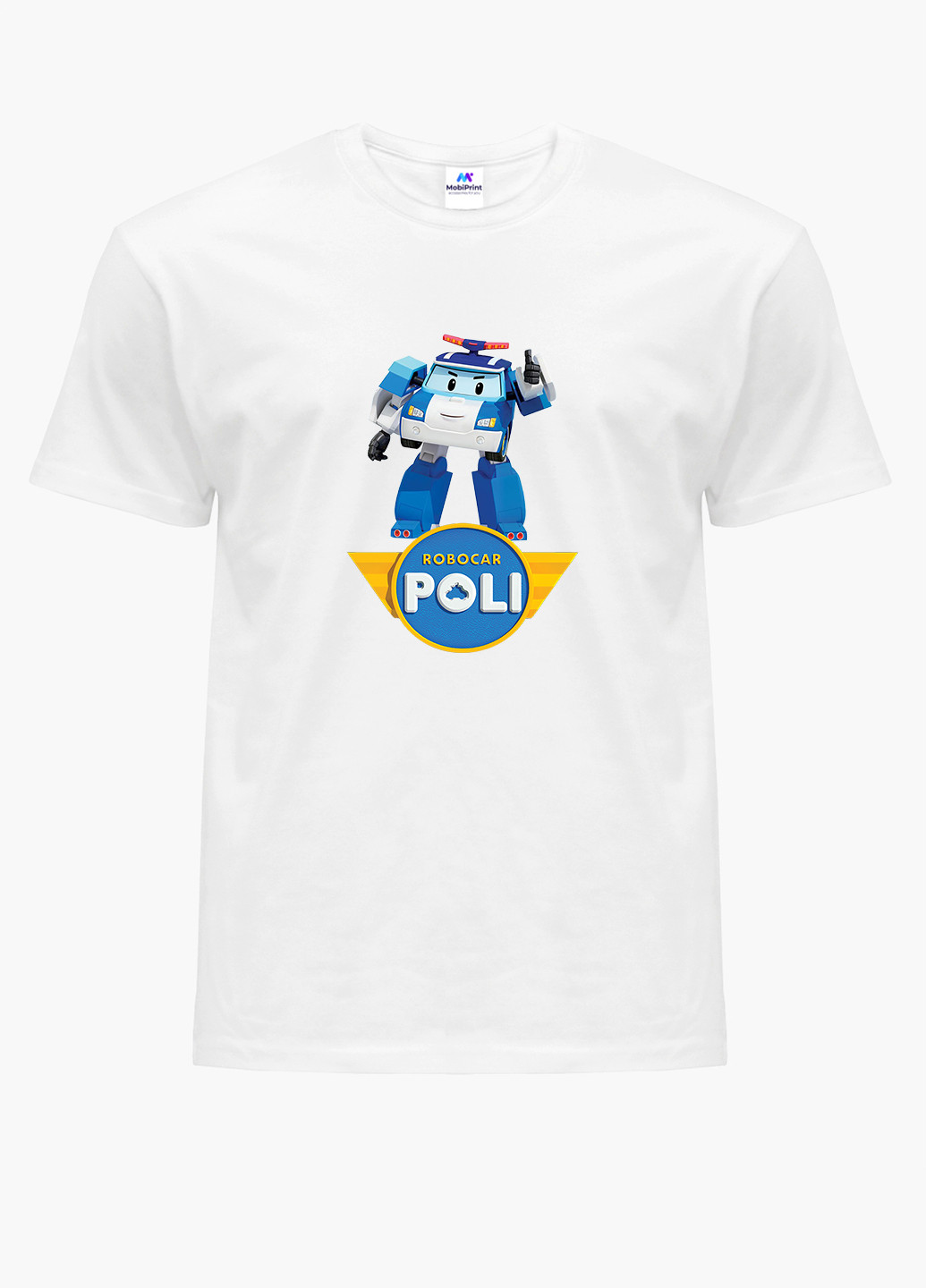 Белая демисезонная футболка детская робокар поли (robocar poli)(9224-1620) MobiPrint