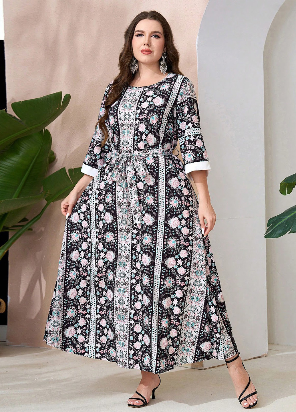 Комбінована кежуал сукня SHEIN з квітковим принтом