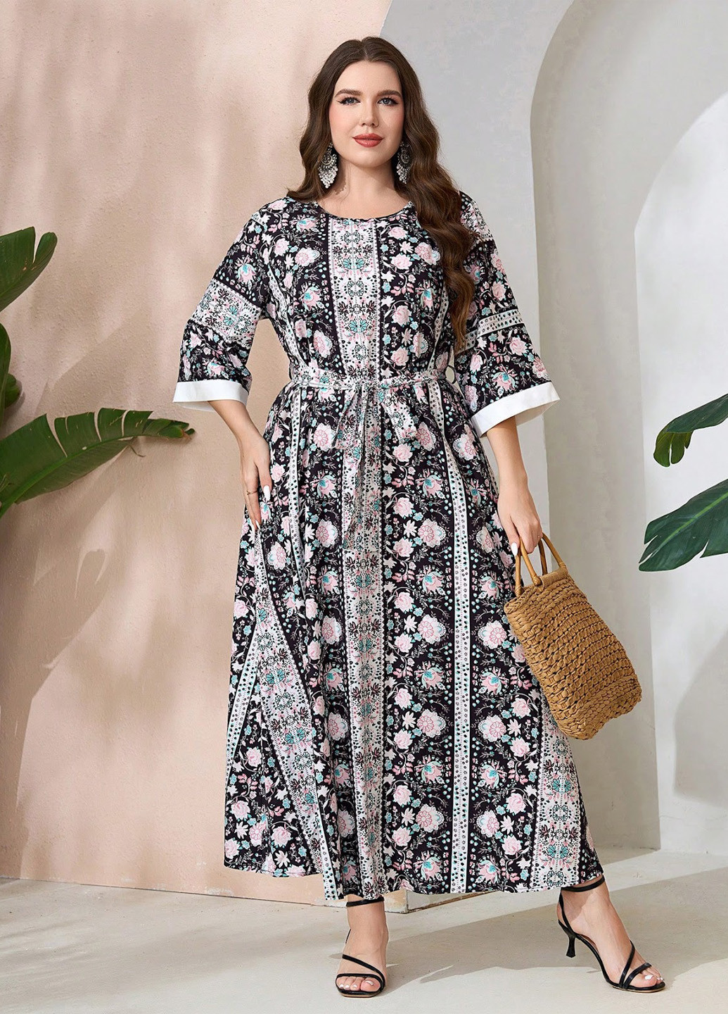 Комбінована кежуал сукня SHEIN з квітковим принтом