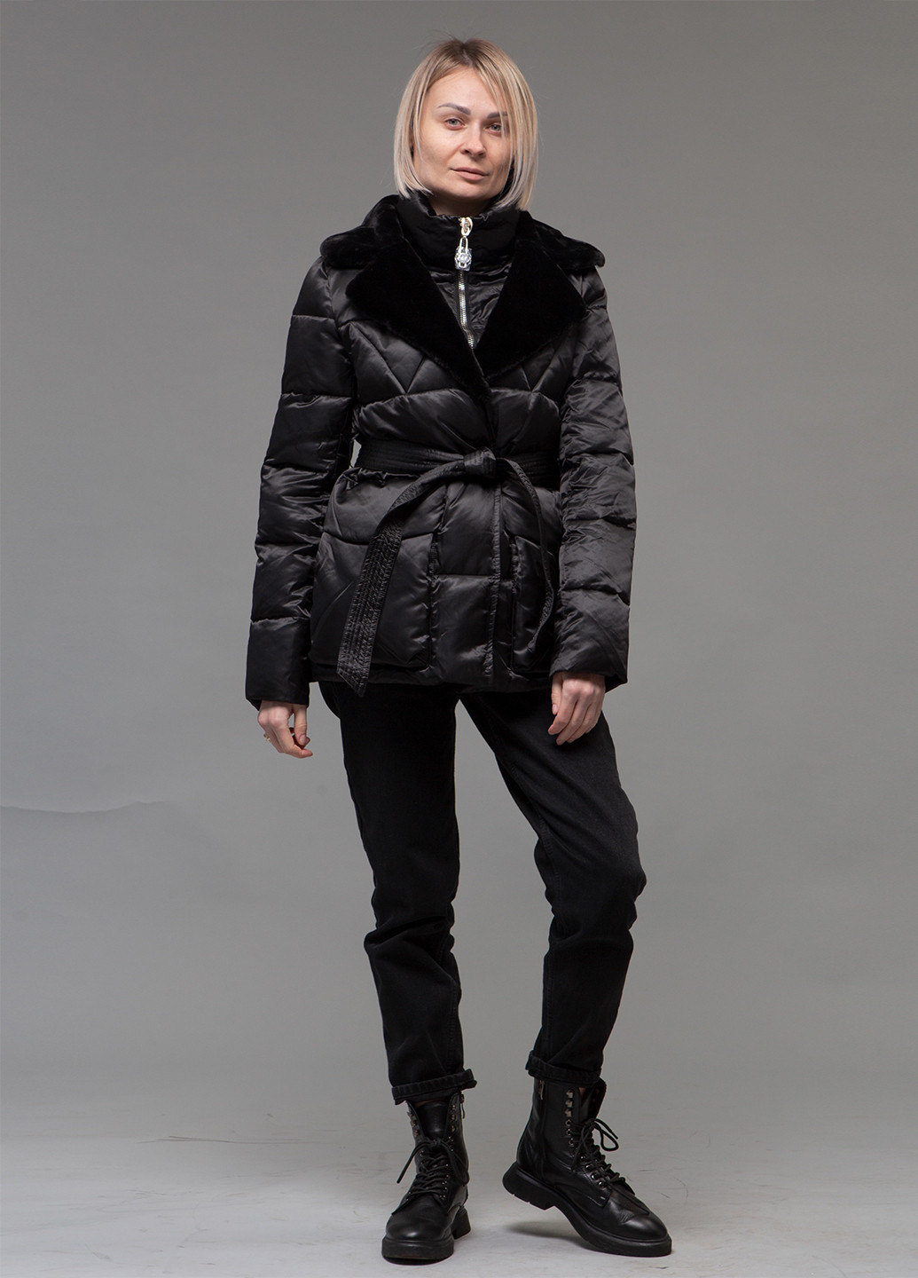 Черный зимний Пуховик ZLLY