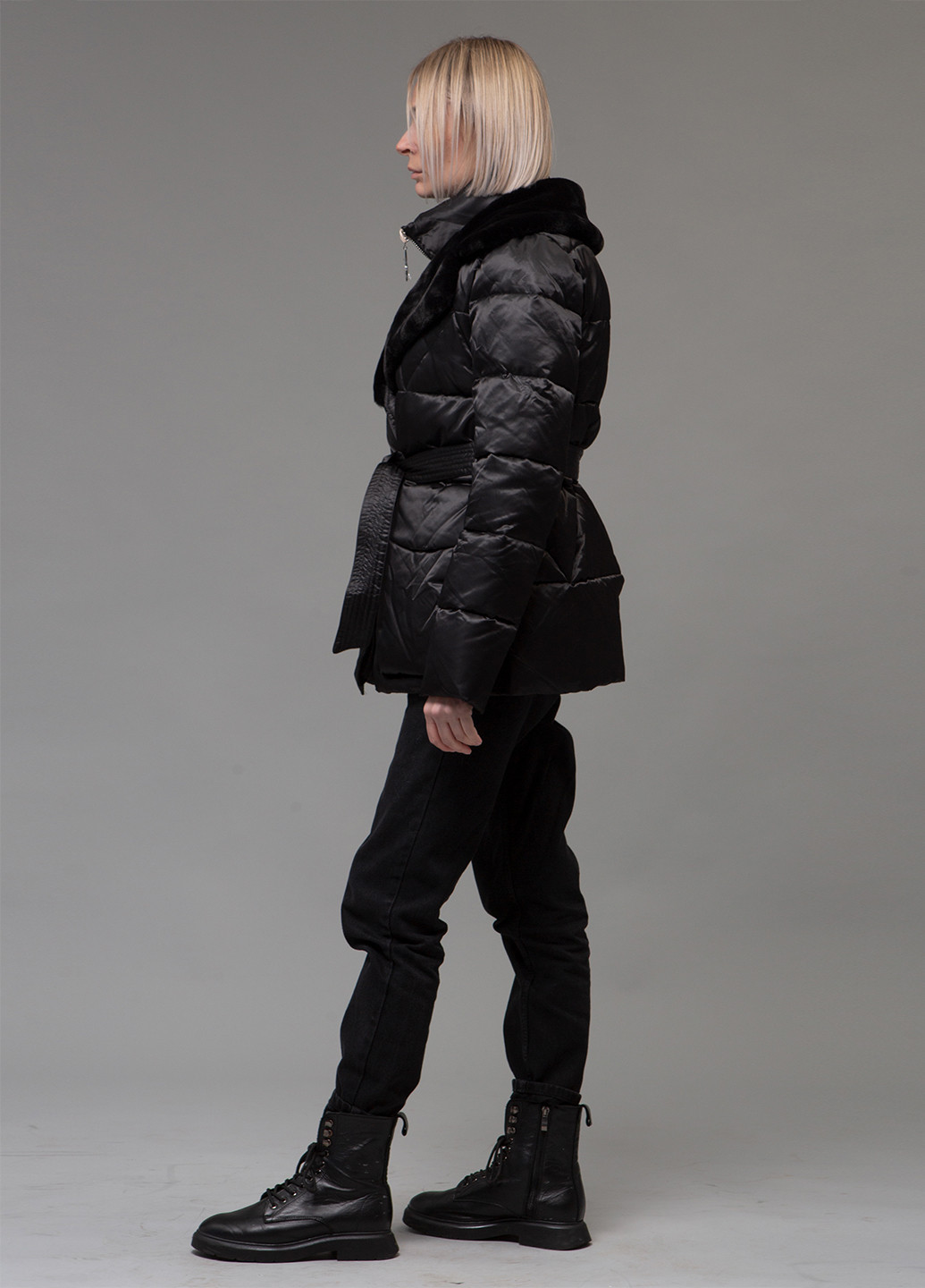 Черный зимний Пуховик ZLLY