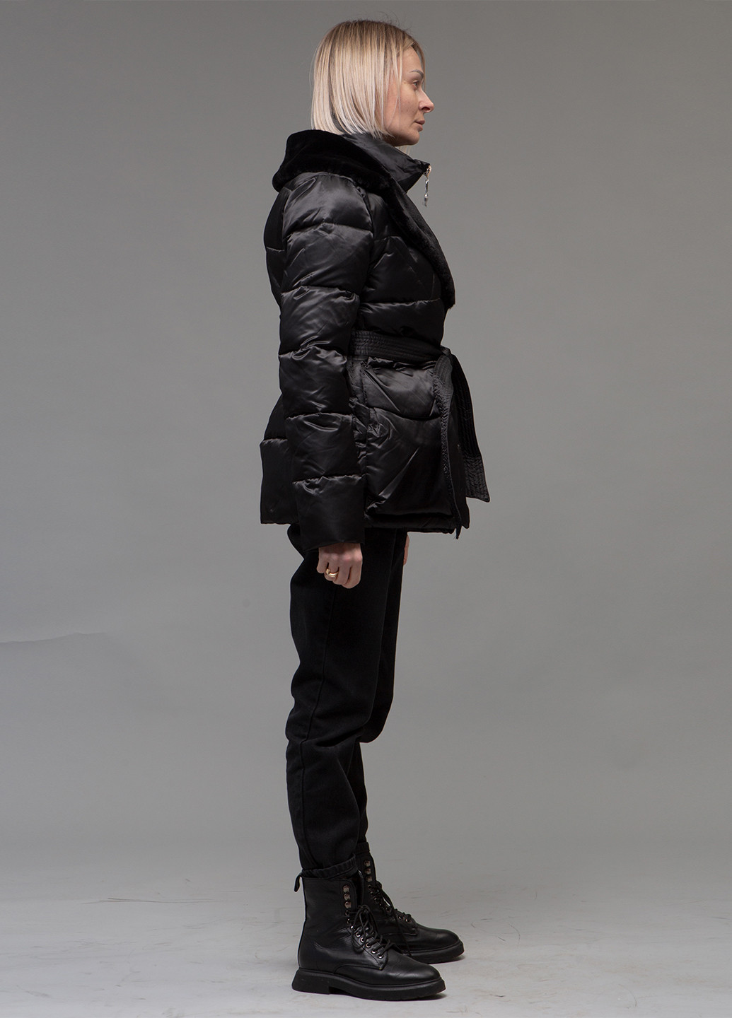 Черный зимний Пуховик ZLLY