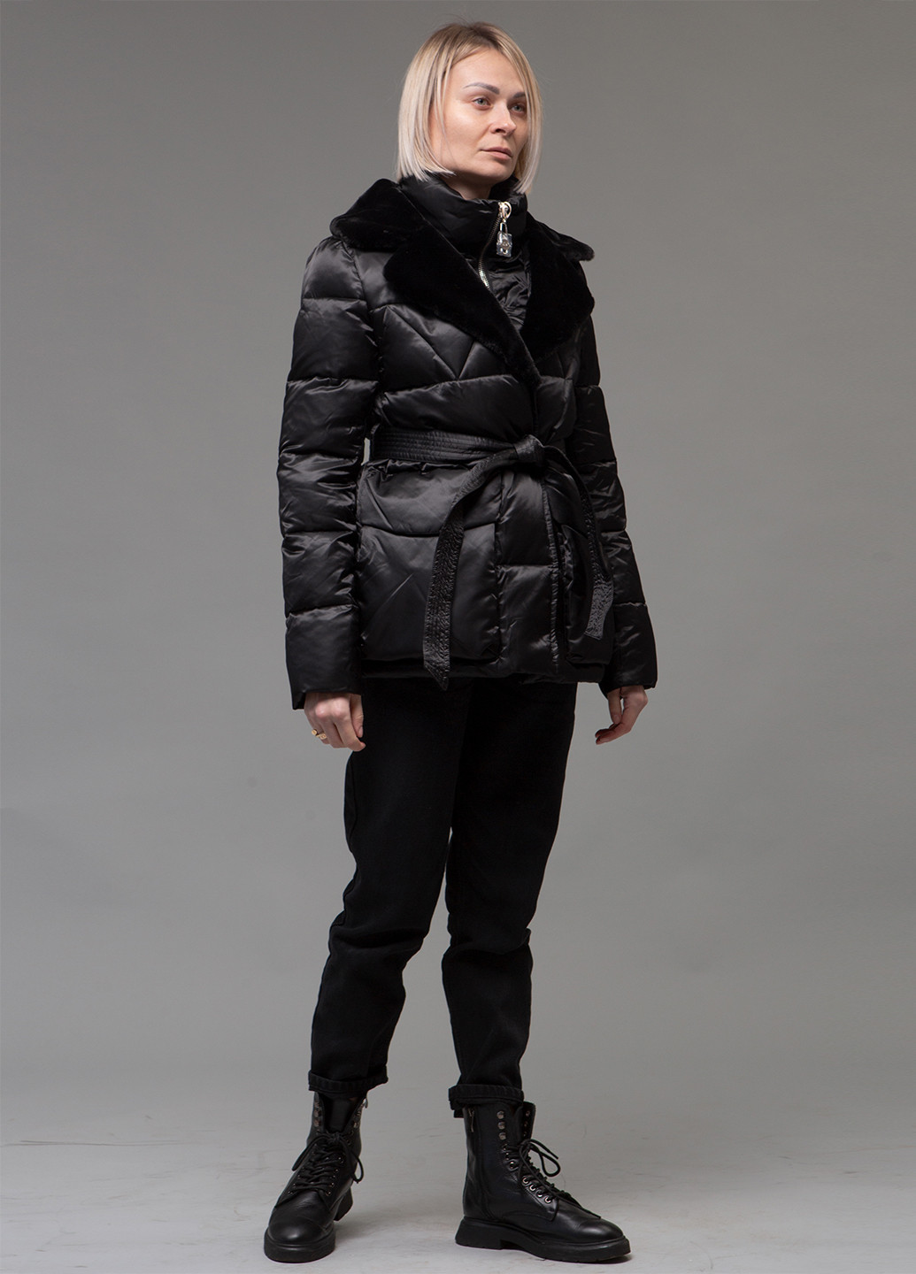 Черный зимний Пуховик ZLLY