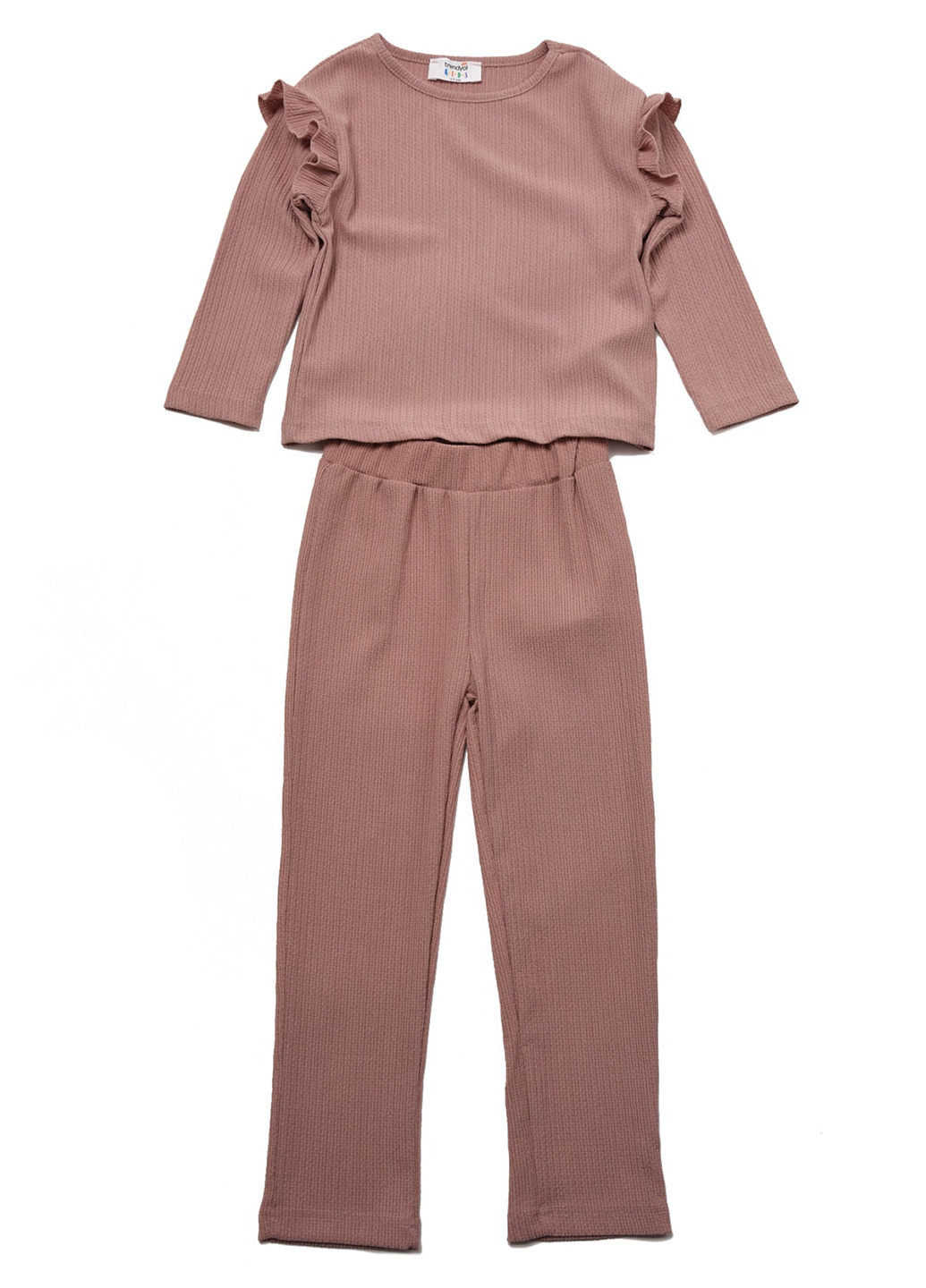 Светло-розовый демисезонный костюм (джемпер, брюки) брючный Trendyol