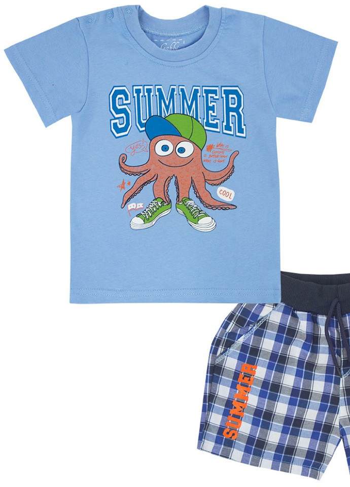 Блакитний літній дитячий костюм для хлопчика * морський * Габби
