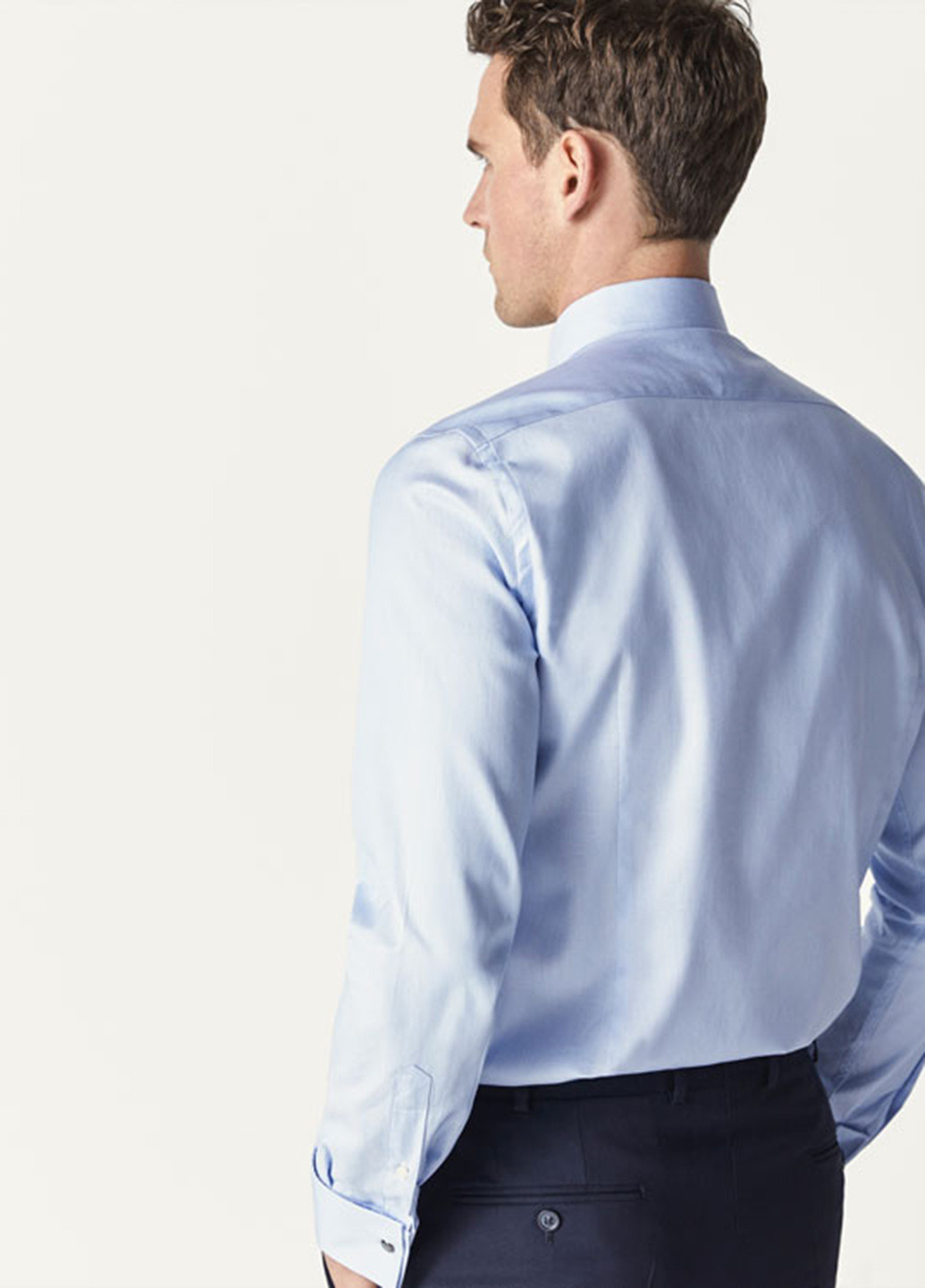 Голубой кэжуал рубашка Massimo Dutti с длинным рукавом