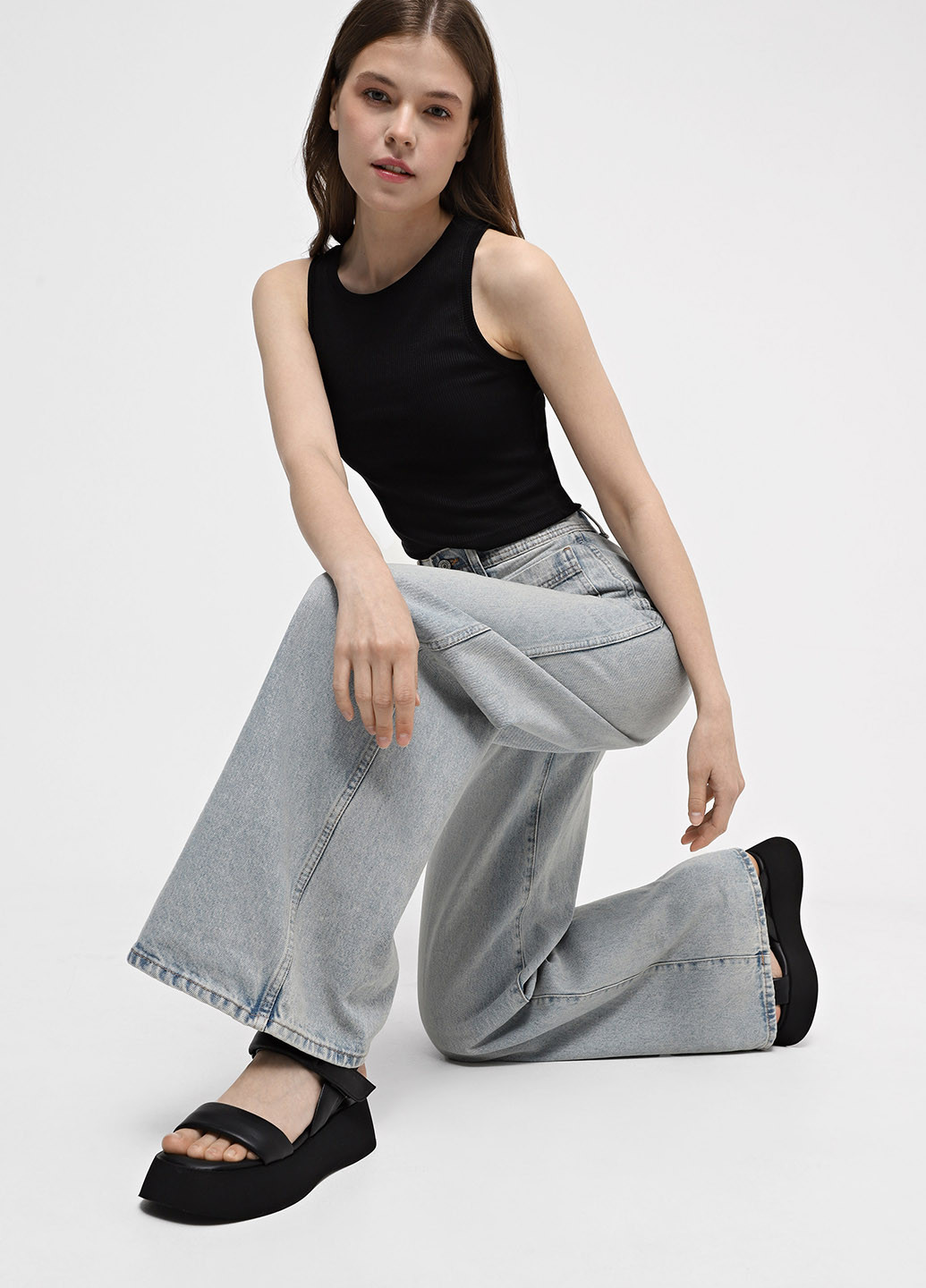 Черные босоножки Braska на липучке