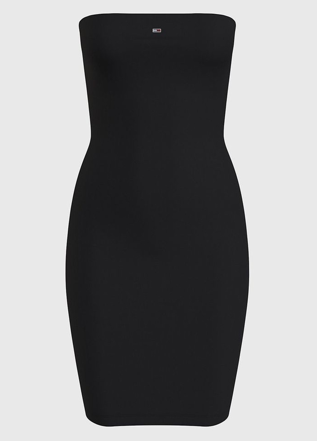 Черное кэжуал платье с открытыми плечами Tommy Hilfiger однотонное