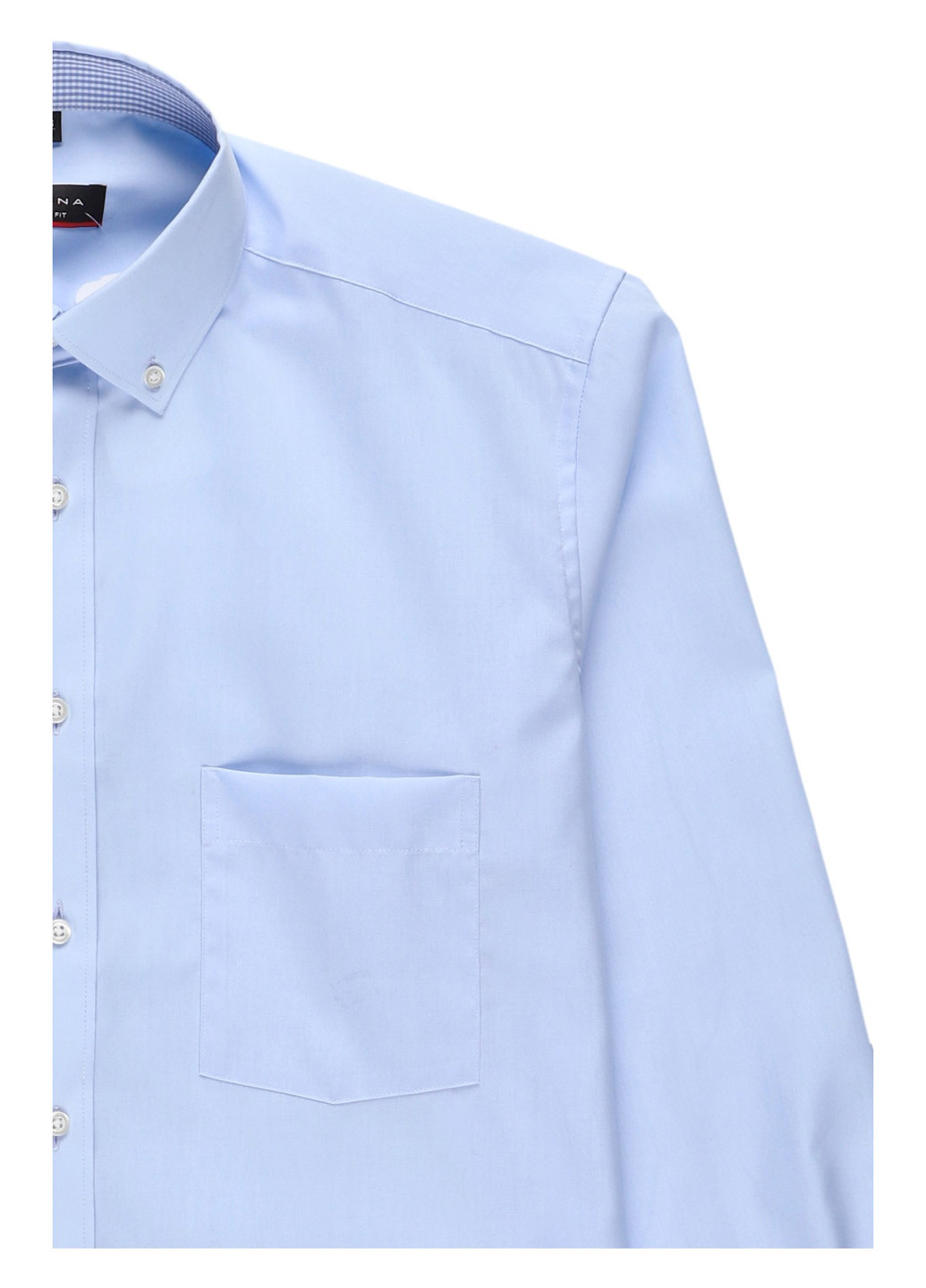 Голубой кэжуал, классическая рубашка однотонная Eterna