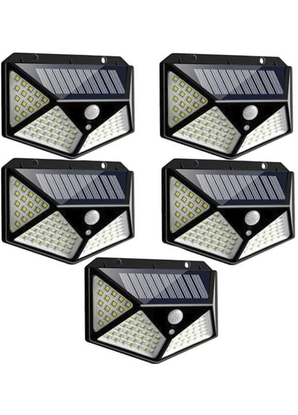 Комплект світлодіодних ліхтарів 5шт на сонячній батареї із датчиком руху Motion 100 LED Чорний (7417/3ID) Solar (250459163)